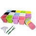 KORAM 14-Pack Colorful Flower Pots 2.7-inch Thicker Square Plastic Plant Pot for Mini Succulents Cactus, Container Planter Nursery Pots with Drain Hole and Saucer for Home Office Garden - A Great Gift