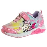 Disney Girls' Minnie Mouse Shoes - Minnie Mouse Slip-On Laceless Light-Up Sneakers - Pink/Multi (Size 7 Toddler)