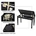 SONGMICS Duet Piano Bench with Padded Cushion and Storage Compartment, Piano Chair Seat, 13.4 x 29.1 x 19.7 Inches, Ink Black ULPB75BK