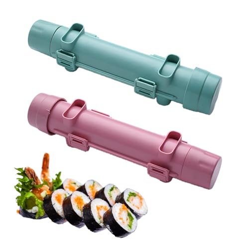 JYJLLM Lot de 2 moules à sushis, kit de fabrication de sushis multifonctionnel, rouleau à sushis, kit de rouleau à sushis, moule à sushi pour bricolage plus diversifié, outil de rouleau de viande de