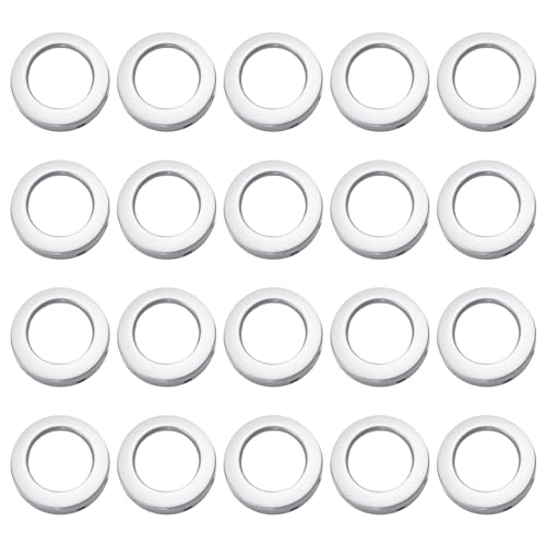 20 ojales de cortina, anillas de cortina, ojales de tela, anillos para colgar cortinas, alambres de cortina de plástico, perfectos para el uso diario (plateado)