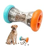 Gubilacrum 14.3 x 8 cm Treat Dispenser Dog Toy for Enrichment, Blue and Orange Dumbbell Shape Pet Feeder Toy, Dogs Puzzle Toys for Boredom, Interactive Dog Toys for Iindoor Enrichment