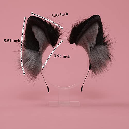 Image of VIGVAN Handmade Wolf Fox Ears Animal Cosplay Cute Head Accessories for Halloween