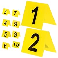OSALADI Lot de 10 Marqueurs Numériques en Acrylique Double Face 55X63 CM Jaune Chiffres Noirs Réutilisables pour Numéros de Table Restaurant Marqueurs de Scène de Crime et