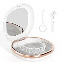 Zahnspangendose, Zahnschiene Box mit Spiegel Spangendose Zahnspangenbox mit Entnahmewerkzeugen Bürste Knirscherschiene Box Case für Invisalign Kieferorthopädische Unsichtbare Zahnspange Halterung