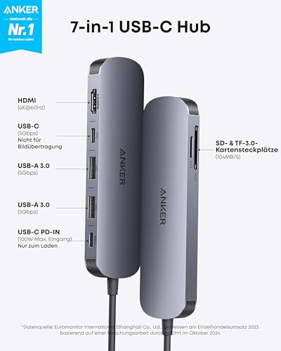 Anker 7-in-1 USB-C Hub mit 4K@60Hz HDMI – Ansicht 2