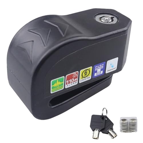 Bloc de frein à disque pour moto - Bloc de frein pour moto avec alarme de vélo à disque, verrouillage de frein à disque pour alarme moto | Cadenas antivol pour moto, blocage de roue de frein de vélo