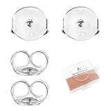 BEADNOVA 925 Sterling Silver Earring Backs Replacements Earring Backings Locking Earing Backs for Studs Secure Butterfly Pierced Earing Backings for Posts (4pcs)