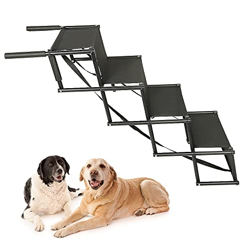Hundetreppe - 4 Stufen Hundetreppe Auto Faltbare Hunderampe für Auto, Sofa oder Bett, rutschfest, Belastbar bis 75 kg