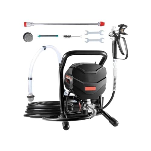 スタンドエアレスペイントスプレー、650W高効率エアレススプレー、3000PSI電動ペイントスプレーマシン延長ロッド 家庭用