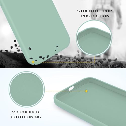 Image of DIZORO Silicone Back Case for iPhone 12 /12 Pro, Soft-Touch Phone Microfiber Silicone Back Cover for iPhone 12 /12 Pro -Mint