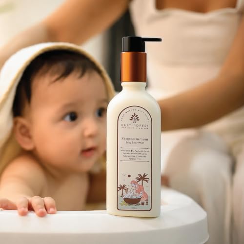 Image of Baby Forest Sampoorna Snan Baby Body Wash | 10 Ayurvedic Herbs | Tear-Free Formula | Natural Hydration for Baby | Vegan | Cruelty-free | Plant-Based Formulation | 200 ml