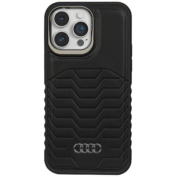 Audi Étui en Cuir synthétique pour iPhone 14 Pro 6,1" Noir hardcase AU-TPUPCMIP14P-GT/D3-BK
