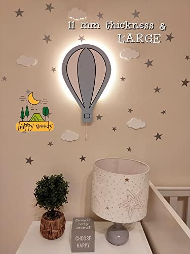 Happy Woody Cloud Wall Light for Nursery / Baby Room Lighting / Kids Room Wall Decor / Children Night Light / Warm White Led Light (White)