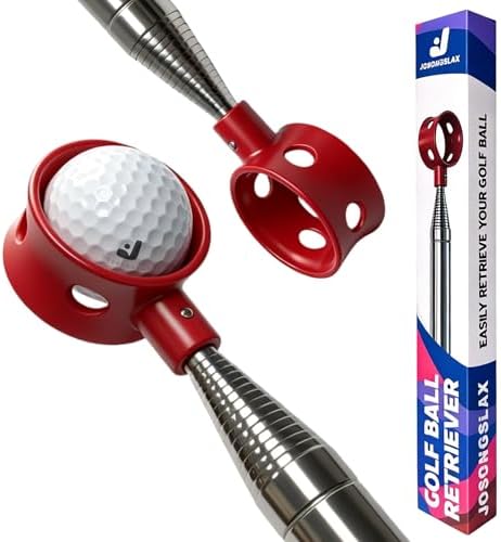 Josongslax Golf Ball Retriever Telescopic for Water, 9/12/15/20Ft GolfBall Grabber Tool, Golf Accessories Gifts for Men, Women & Golfers, Golf Balls Picker with Stainless Steel Shaft & Rubber Grip