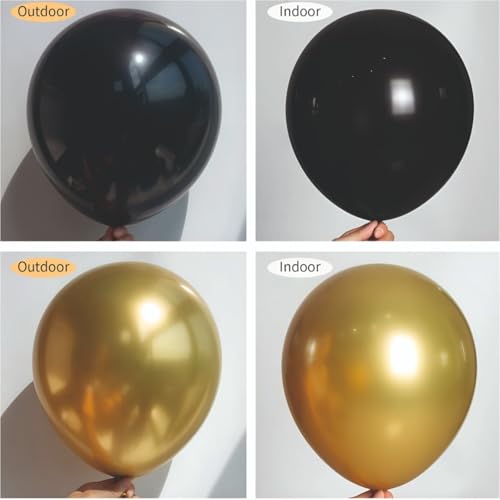 Image of Beige Balloon Decoration Kit - 36 Pcs Black & Golden Balloons for Birthday, Weddings, Anniversary & New Year Events Garland Set | Birthday Decoration Items for Kids & Adult