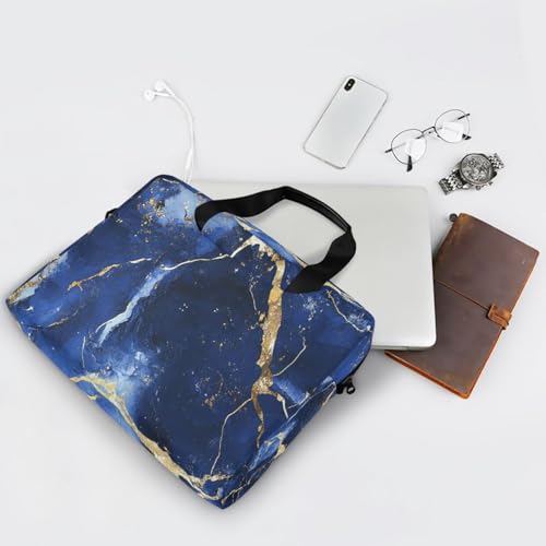 Bolsa case portátil para laptop 15.6 pulgadas azul mármol miniatura 7