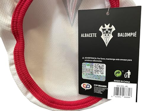 ALBACETE BALOMPIÉ - Camiseta para Perro o Gato, 7 Tallas Disponibles, Equipación del Equipo, Talla L, Calidad Alta, Producto Oficial (CyP Brands)