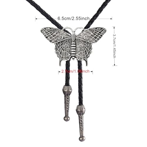 Image of Joxevyia Bolo Tie for Men Vintage Cow Skull Leather Rope Western Cowboy Necktie Vintage Bola Tie Gift for Him