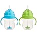 Munchkin Click Lock Weighted Straw Cup, 7 Ounce, Blue/Green, Pack of 2