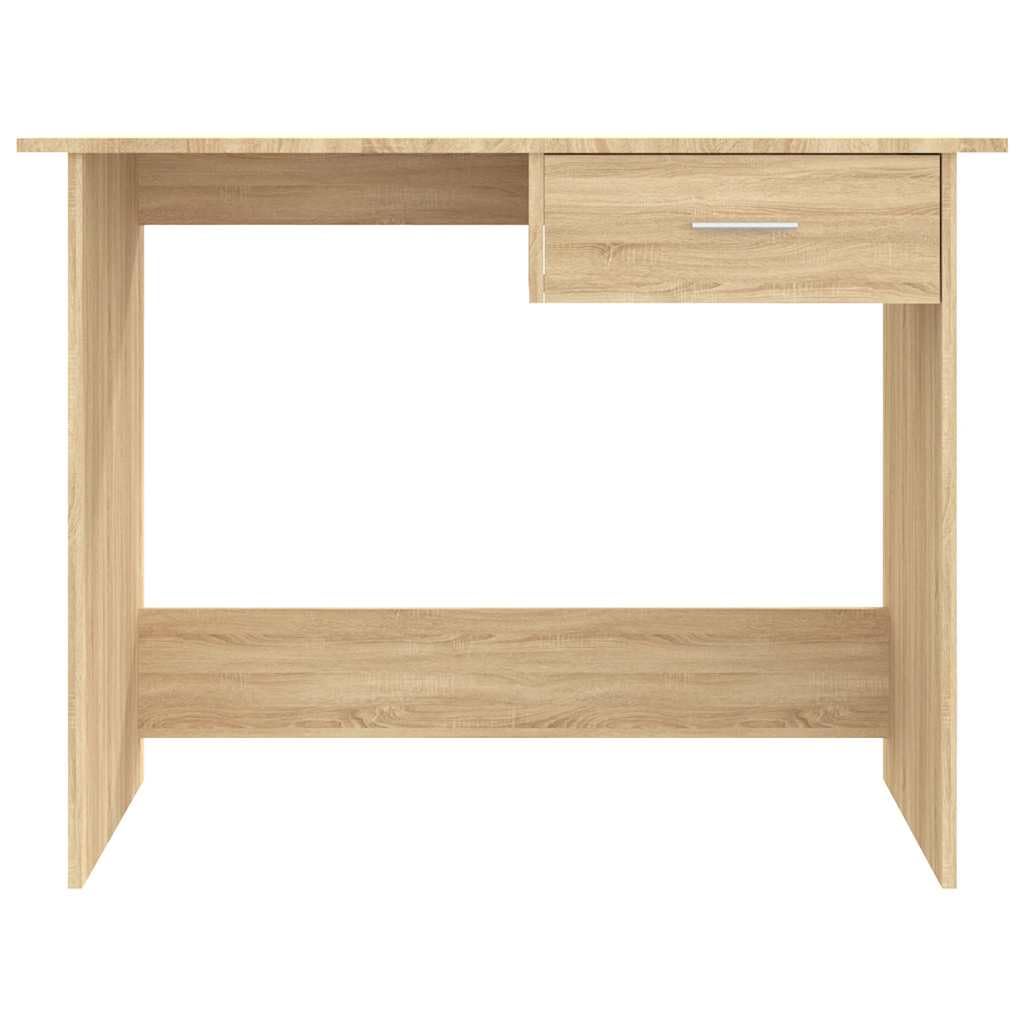 Scrivania in rovere Sonoma, 100 x 50 x 76 cm, con cassetto, scrivania per computer con vano portaoggetti, tavolo da ufficio, scrivania da gaming, tavolo da studio, piano da scrivania