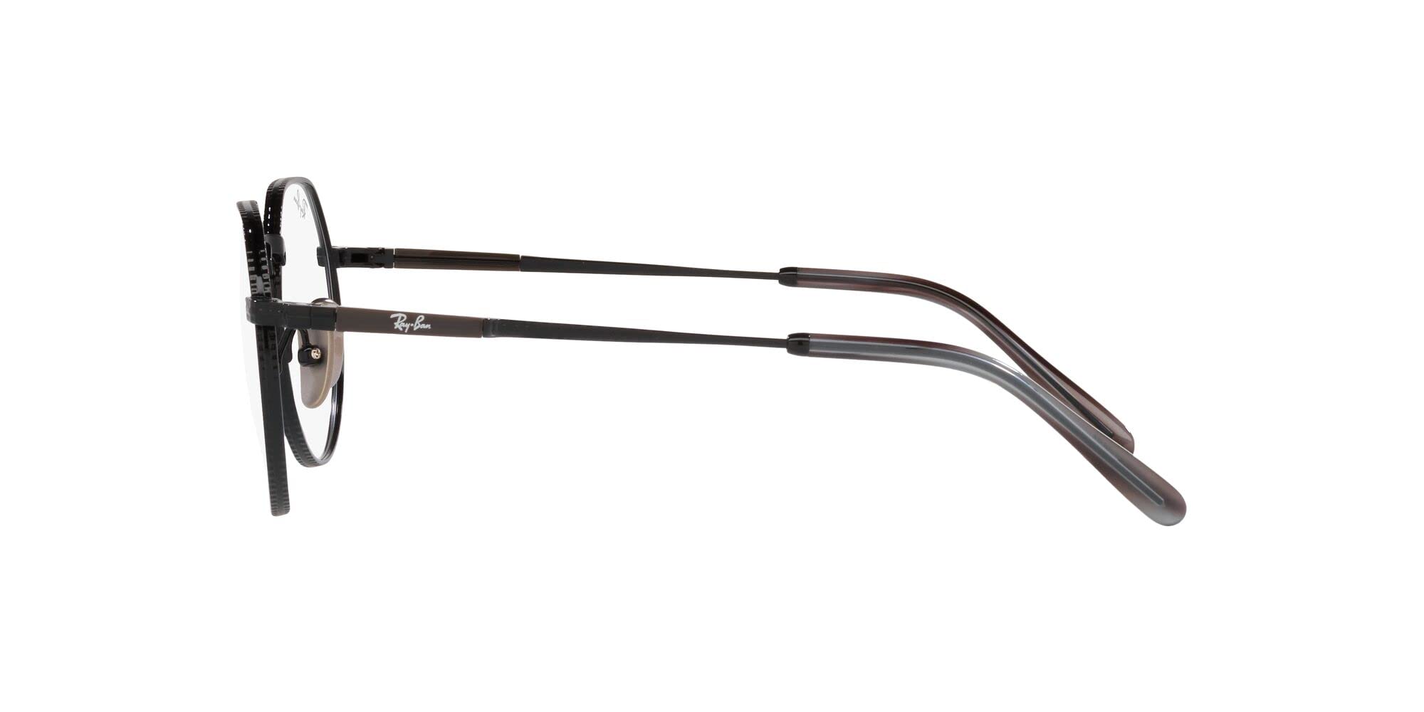 Ray-Ban Rx8265v Jack tytanowe okrągłe okulary na receptę, Czarny/Demo Obiektyw, 51 mm