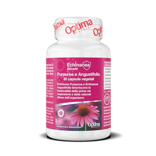 Echinacea Purpurea e Angustifolia in capsule vegetali - favorisce la funzionalità delle prime vie respiratorie e le naturali difese dell'organismo - 30 capsule vegetali Echinacea Benefit