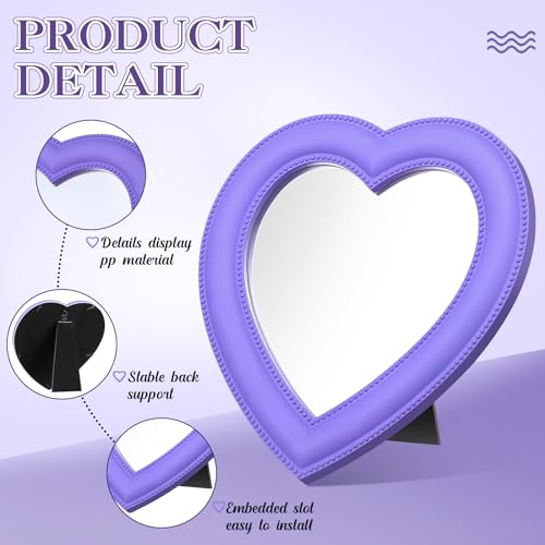 GlikCeil Espejos en Forma de Corazón Morados, Pack de 8 miniatura 2