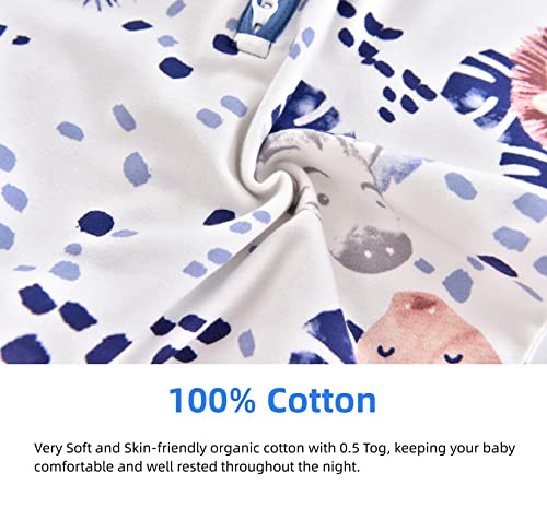 Chilsuessy Baby Summer Sleeping Bag with Feet, 0.5 Tog, Small Children's Sleeping Bag with Legs, Unpadded, 100% Cotton Sleeping Romper for Boys and Girls, Jungle Lion, 80 cm / Baby Height 90-100 cm - View 7