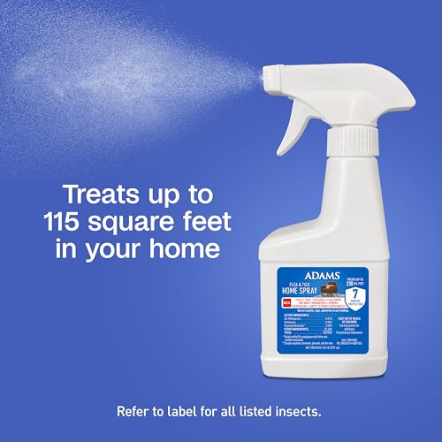 Image of Adams Flea & Tick Home Spray for Indoor House Treatment, Tick and Flea Spray for Home, Carpet, Furniture & Pet Bedding, Controls Bed Bugs, Cockroaches, Spiders & Mosquitoes, 8 Ounces (Pack of 12)