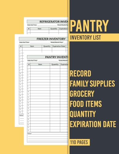 Pantry Inventory List: Freezer Inventory Management, Keep Record ...