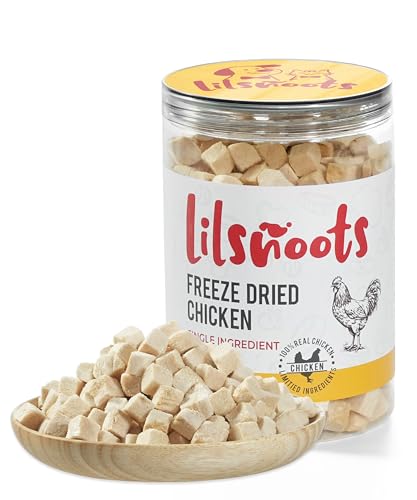 LILSNOOTS Freeze Dried Chicken Dog Treats Cat Treats Single Ingredient Raw Chicken PetTreats Training Treats Food Meal Topper Rawhide Free Freeze Dried Chicken High Protein 5.6oz