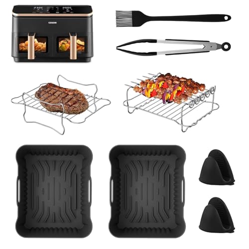 Heißluftfritteuse Zubehör für COSORI Heißluftfritteuse 8,5L/Dual Blaze TwinFry 10L, Airfryer Zubehör für Cosori Heißluftfritteuse CAF-R901-AEU, Silikonform Air Fryer Accessories Leicht zu Reinigen