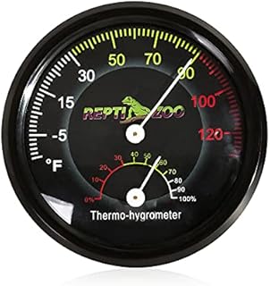 REPTI ZOO Reptile Terrarium Thermometer Hygrometer Dual Gauges Pet Rearing Box Reptile Thermometer and Humidity Gauge