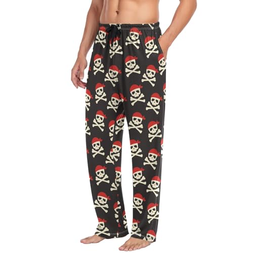Men's Pajama Pants Super Soft Pirate Skull Sleep Lounge Pants Pjs Bottoms with Pockets4