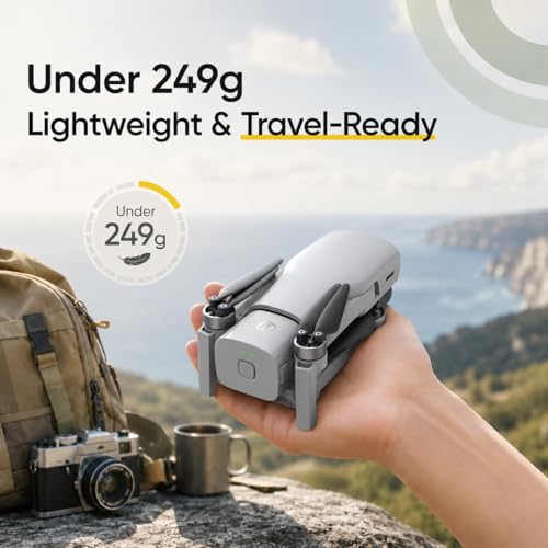 Image of Holy Stone Drones with Camera for Adults 4K, 48MP 8K Photos, 4K /30FPS Video, 3-Axis Gimbal, GPS Auto Return, 10KM 5.8GHz Transmission, 60-mins Fly Time, AI Quick Shots, Under 249g (Gray)