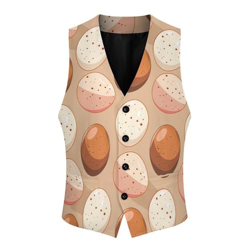 Chicken Eggs Novelty Men's Suit Vest Funny Formal Dress Vests Business Waistcoat3