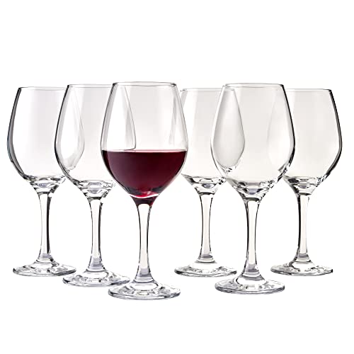 Pasabahce Premium Wine Glasses Set Of 6 - Clear Classic Wine Glass With Stem - Exclusive Red/White Wine Glasses - 15.5 Oz - Perfect For Parties, Gifts,Housewarming,Weddings,Aniversary