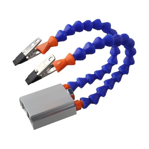 Soporte flexible para soldador con herramienta de tercera mano para soldadura PCB, base de aleación de aluminio con 6 agujeros de montaje, clips de acero inoxidable con frotar (B)