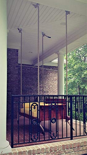 AD Planet Solid Wood Hanging 2 Seater Swing Chair | Wooden Hammock Swing Sofa with Rope & Complete Accessories for Living Room, Indoor, Outdoor, Balcony & Garden, House Big Swings Jhula, Redish Brown