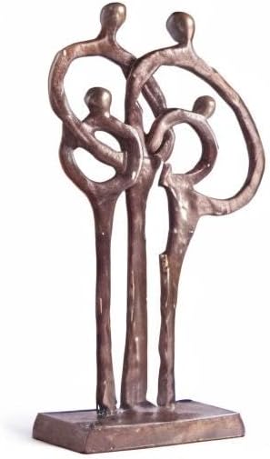 Danya B. ZD10102 Contemporary Family of 4 Ring of Love Metal Art Cast Bronze Sculpture - Image 4