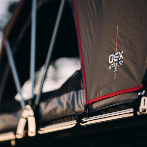 OEX Vertex Lite 130 Roof Tent with Integrated Foam Mattress & Foldaway Ladder, 2 Man, Darkened Bedroom, Panoramic Windows, High Compatibility, Car, Vehicle, Camping & Travelling, 6000mm HH, Grey - Image 9