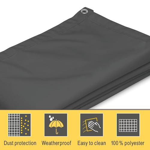 Sol Royal PES Balcony Privacy Screen Garden 90x500 cm Anthracite – Waterproof Privacy Netting with Eyelets & String – UV-Resistant Fence Outdoor Garden Screening Balcony Cover Patio Windbreak – PB2 - Image 5