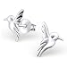Liara - Hummingbird Plain Ear Studs Sterling Silver 925. Polished And Nickel Free