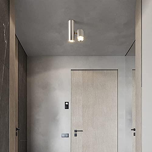 Luminaire intérieur double spots LED design noir et argent - 4