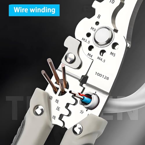 Image of REWOP Multi-function Plier Tools Made of Stainless Steel with 11 Screwdriver bits with Safety Hook, Bottle Opener, Multifunction Pliers for Outdoor Backpacking & Gifting. (Silver Wire Plier)
