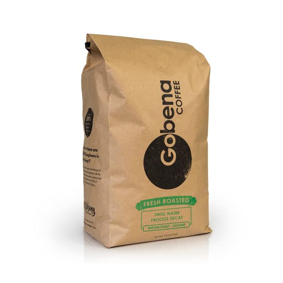 Gobena Coffee 5lb Swiss Water Process Colombian Decaf Ground Medium Roast,100% Arabica Specialty Coffee, 80 ounces, 5 pounds, Bulk