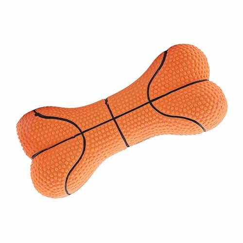 SYH&AQYE Kauspielzeug für Hunde, Quietschendes Latex Hundespielzeug aus Knochen, Schönes Weiches Kauspielzeug für Welpen Zum Apportieren und Werfen von Haustieren Beim Training (Basketball)