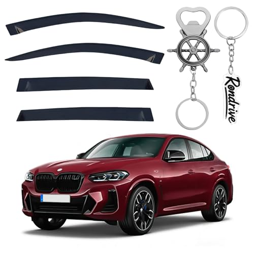 Rondrive bmw�ɑΉ� �E�B���h�E�o�C�U�[ �G�A���o�C�U�[ �ԗp�T�C�h�o�C�U�[ �E�B���h�E���C���J�o�[ ���C���K�[�h �T�C�h�o�C�U�[ �h�A�o�C�U�[ ��t�ȒP �J���� X4 X4M G02 F98 2019-2025 4PCS PMMA�f�� ���[����