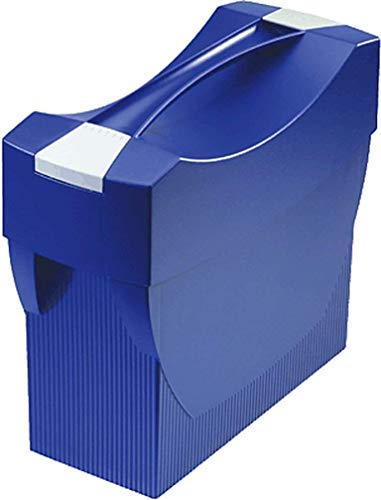 Hängemappenbox SWING-Plus, 39,7x15,4x34,7cm, blau mit lichtgrauen Clipsen